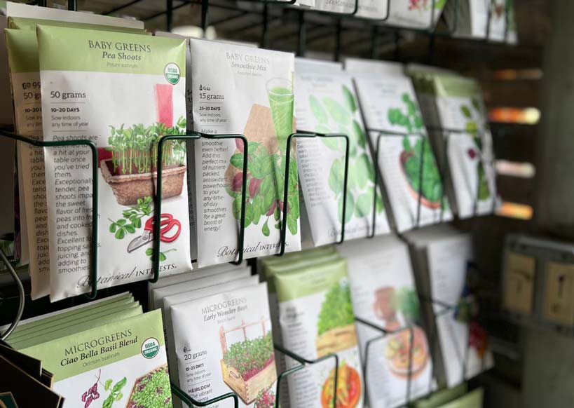 seed packets at weston nurseries